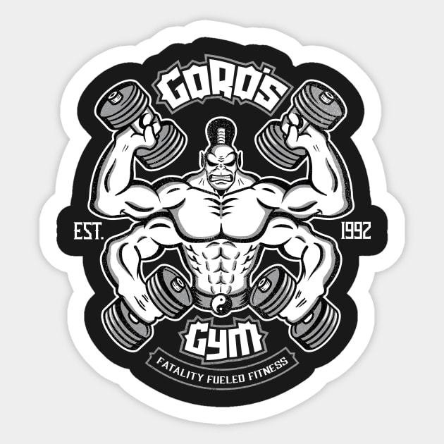 Goro's Gym - Mortal Kombat Gym Tee Sticker by RetroReview